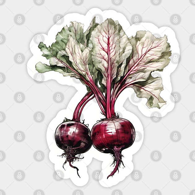 Beetroot Watercolor Art Sticker by craftydesigns